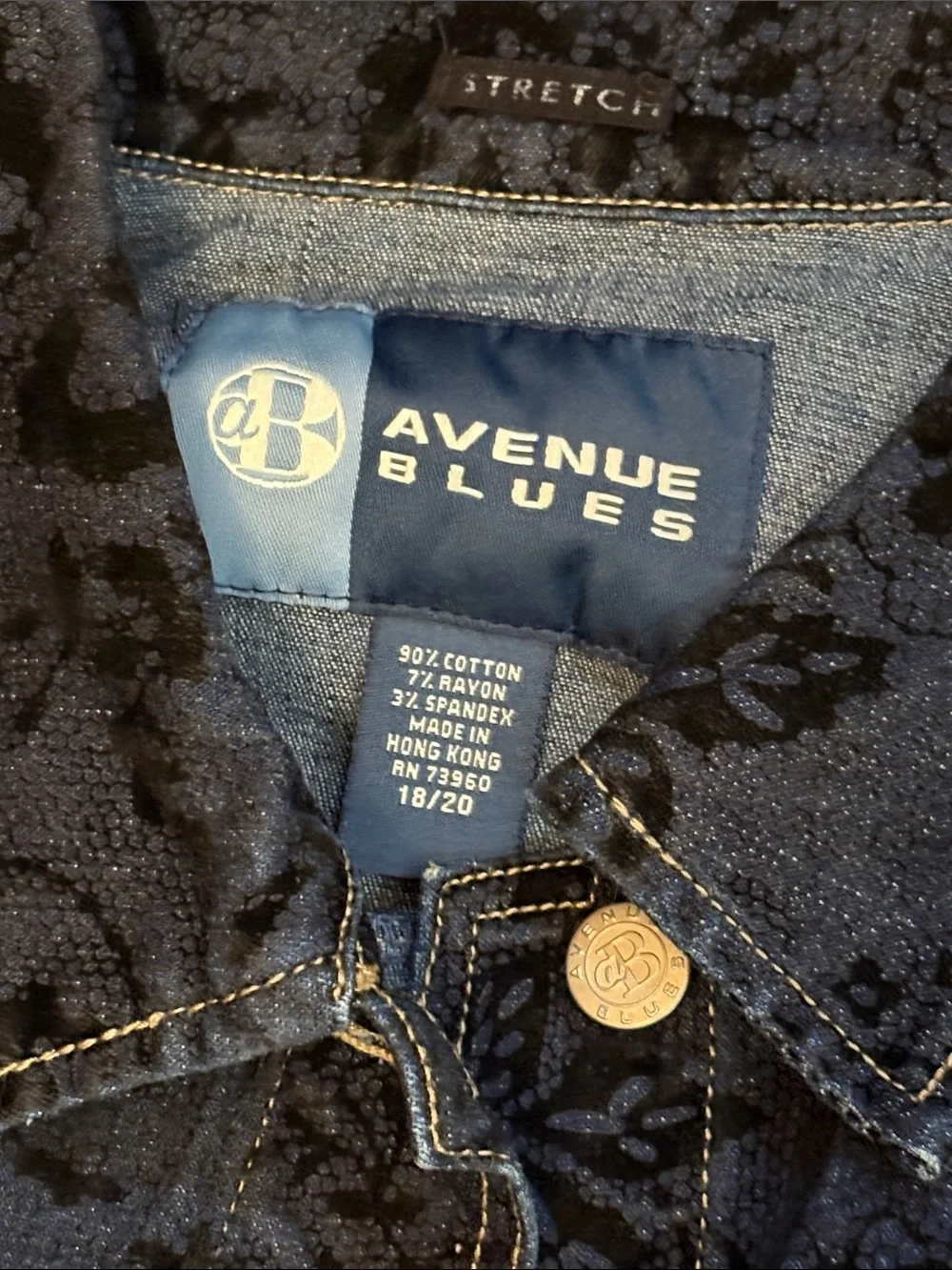 Black Floral-Print Kids Denim Jacket